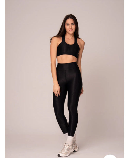 Conjunto legging e Top Cruzado Preto