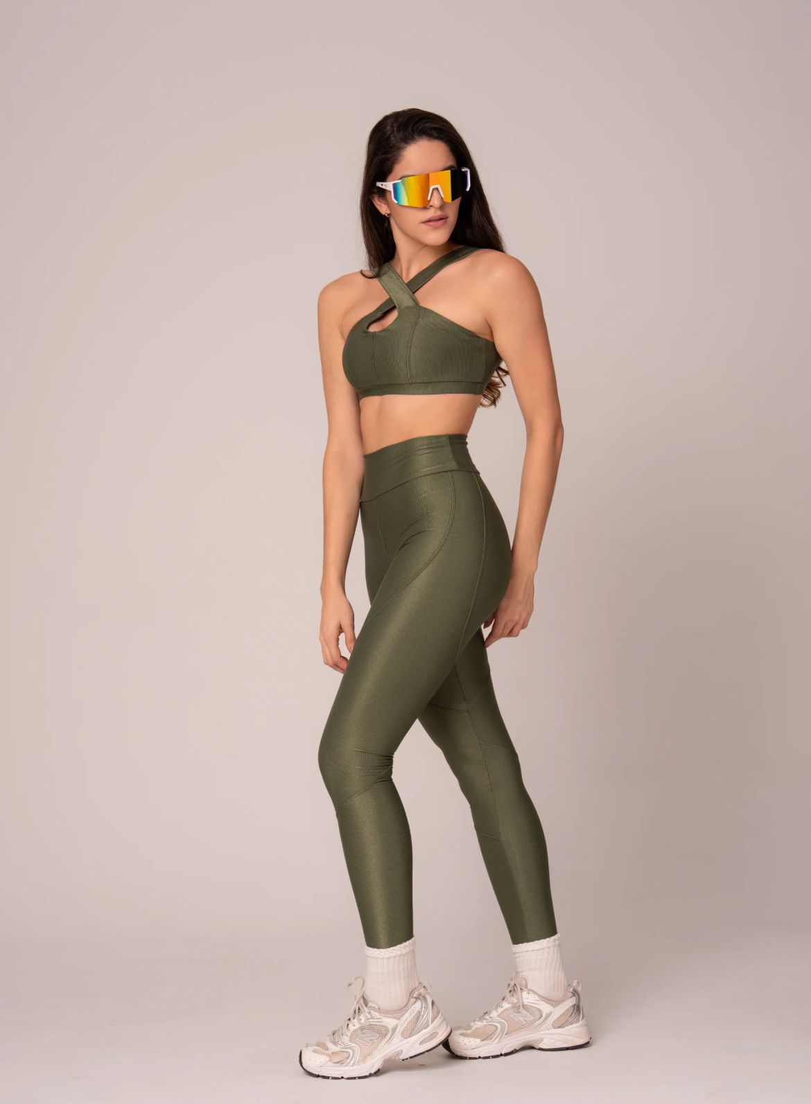 Conjunto legging e Top Cruzado Verde