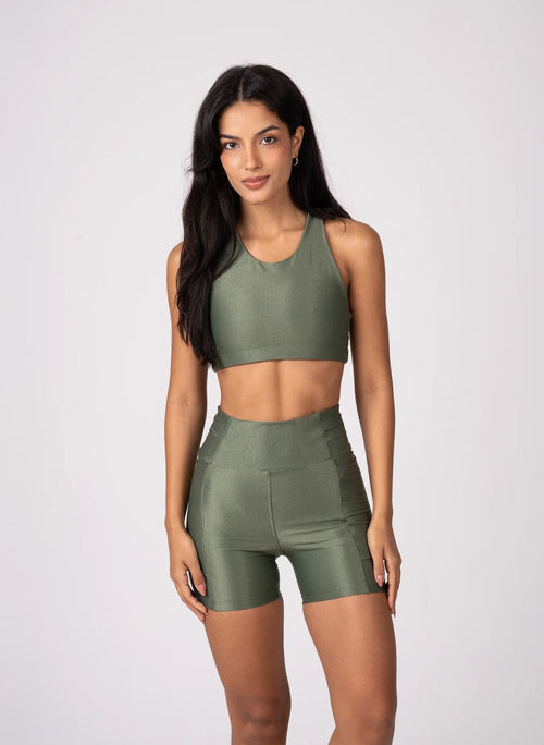 Conjunto short e top verde